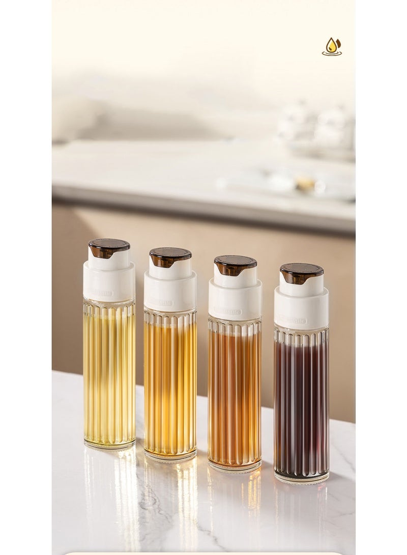 HOMESTAR 500ml Auto-Sealing White Gravity Oil Dispenser | Leakproof Glass Bottle With Food-Grade Silicone Gasket | 360° Self-Closing Spout | Precise Pouring Without Dripping | Perfect For Cooking Oil/Soy Sauce/Vinegar | Easy To Clean & Disassemble | Must-Have Kitchen Condiment Organizer - Image 1