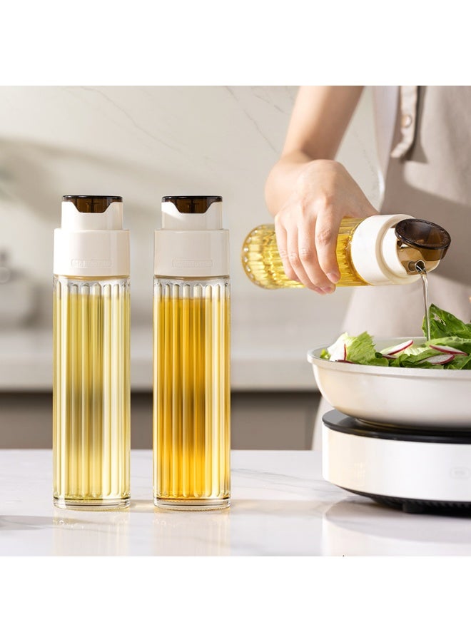 HOMESTAR 500ml Auto-Sealing White Gravity Oil Dispenser | Leakproof Glass Bottle With Food-Grade Silicone Gasket | 360° Self-Closing Spout | Precise Pouring Without Dripping | Perfect For Cooking Oil/Soy Sauce/Vinegar | Easy To Clean & Disassemble | Must-Have Kitchen Condiment Organizer - Image 3