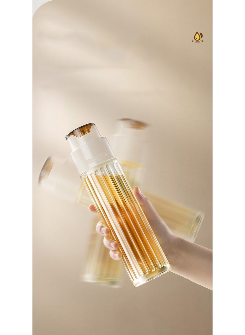HOMESTAR 500ml Auto-Sealing White Gravity Oil Dispenser | Leakproof Glass Bottle With Food-Grade Silicone Gasket | 360° Self-Closing Spout | Precise Pouring Without Dripping | Perfect For Cooking Oil/Soy Sauce/Vinegar | Easy To Clean & Disassemble | Must-Have Kitchen Condiment Organizer - Image 2