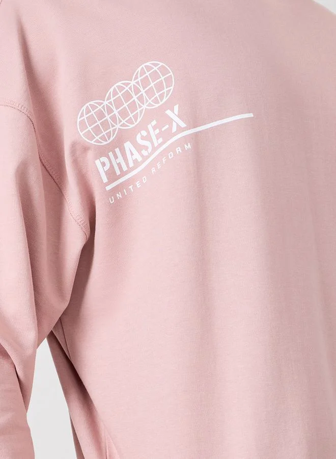 ستايلي Oversized Fleece Sweatshirt with Minimal Print
