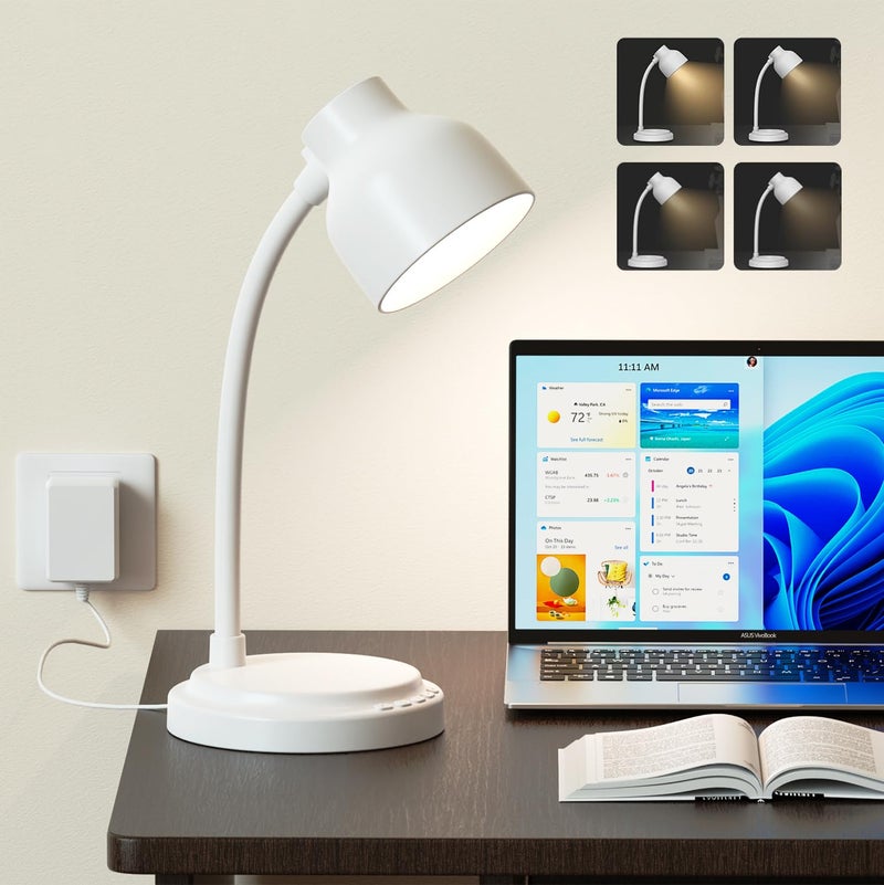 RORENSE LED Desk Lamp With 96 LEDs,High lumens Table lamp,Desk Lamp for Office Home,4 Brightness Dimmable Flexible Table Lamp,Reading Light with a Timer Function for Bedside, Office, and Study Desk Use(White) - Image 1