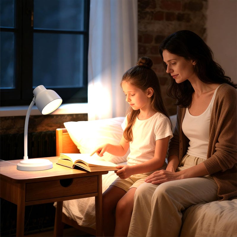 RORENSE LED Desk Lamp With 96 LEDs,High lumens Table lamp,Desk Lamp for Office Home,4 Brightness Dimmable Flexible Table Lamp,Reading Light with a Timer Function for Bedside, Office, and Study Desk Use(White) - Image 3