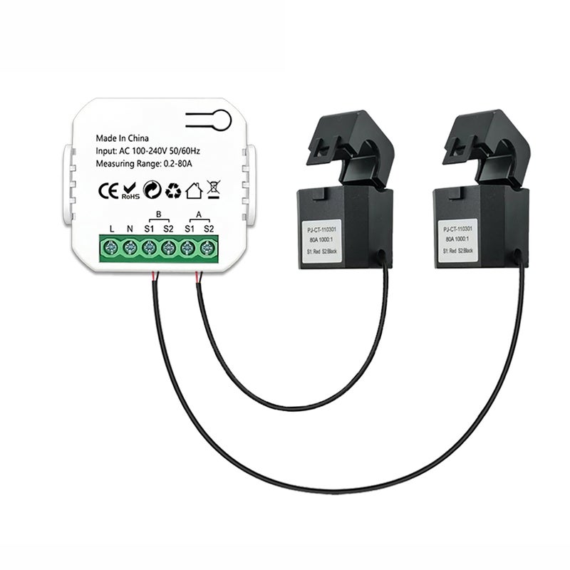 Tuya Wifi Intelligent Energy Meter Solar PV System Power Production Consumption Bidirectional Monitoring Meter Mobilephone APP Control Power Monitor with CT - Image 1