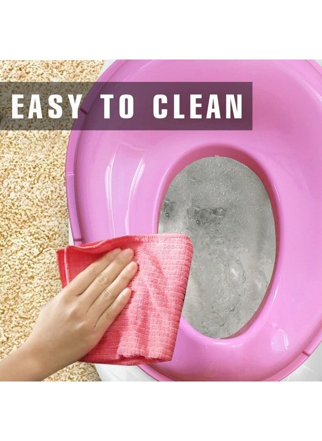 Techhark - Baby Potty Training Toilet Seat For Boys And Girls Kids Non Slip With Splash Guard Fits Round & Oval Toilets Free Includes Storage Hook (Pink) - Image 1