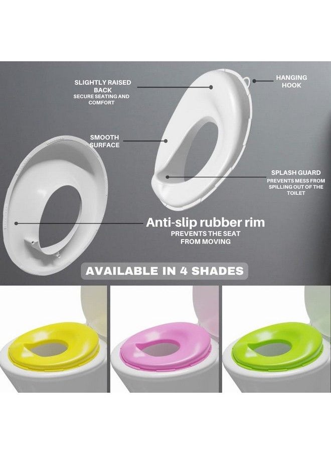 Techhark - Baby Potty Training Toilet Seat For Boys And Girls Kids Non Slip With Splash Guard Fits Round & Oval Toilets Free Includes Storage Hook (Pink) - Image 1