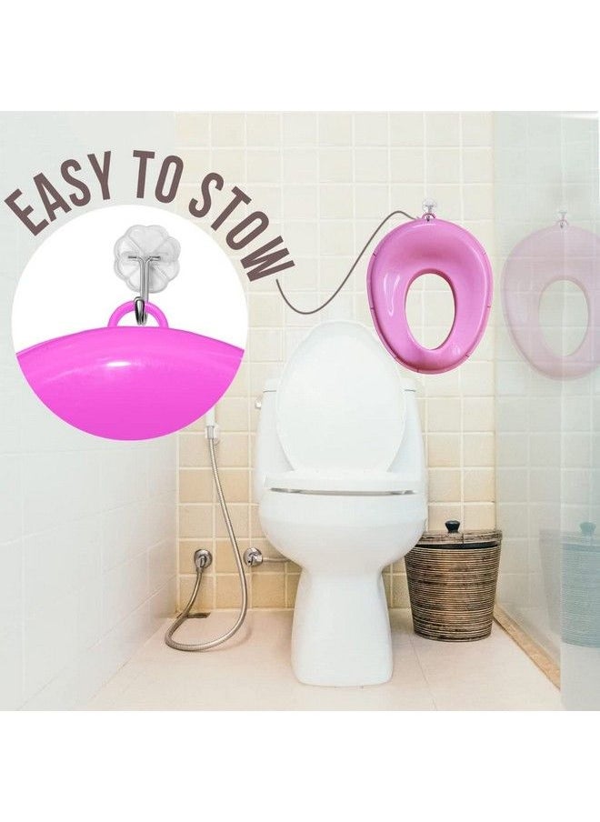 Techhark - Baby Potty Training Toilet Seat For Boys And Girls Kids Non Slip With Splash Guard Fits Round & Oval Toilets Free Includes Storage Hook (Pink) - Image 1