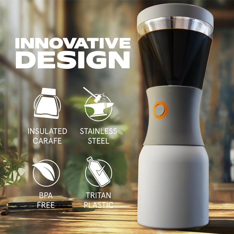asobu Cold Brew Coffee Maker, Award-Winning 40oz Insulated Cold Brew Brewer with Portable Stainless Steel Carafe â€“ No.1 Europe Coffee Fest Winner, Leakproof, BPA-Free, Keeps Cold 24H - Image 5