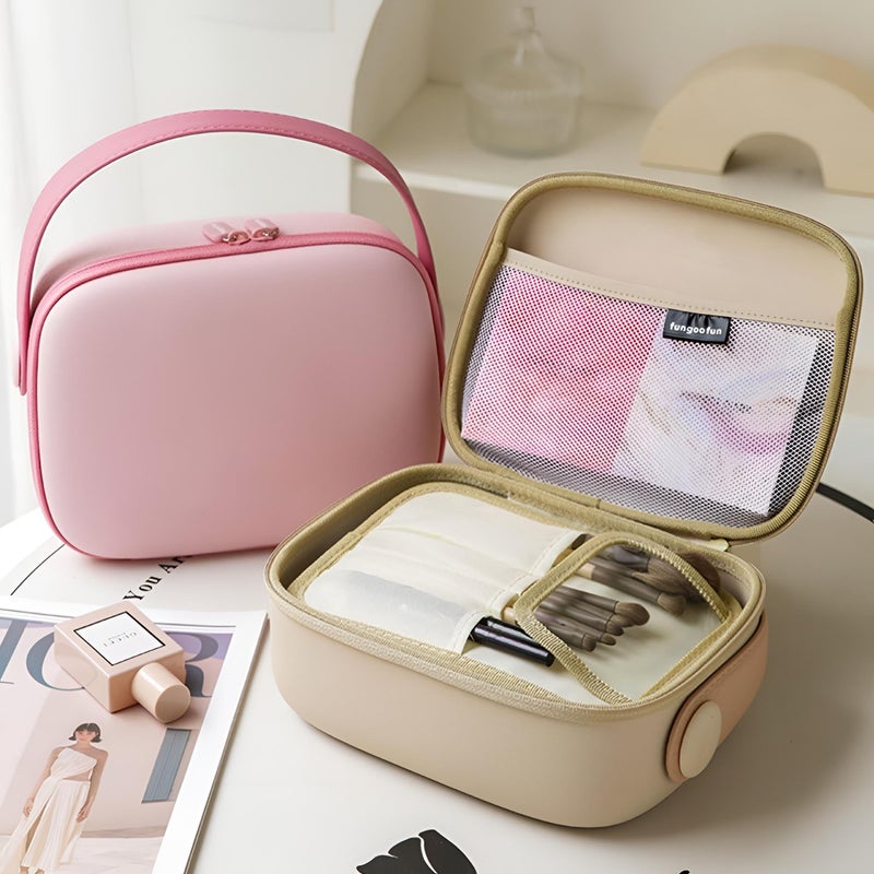 Beauty Kit - Multicolor Plastic Toiletry Bag for Women Traveling with Secure Handle to Pack Makeup Brushes Lotions and Cosmetics Waterproof Protection Included (piece-2) - Image 5
