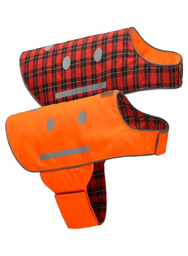SPOT THE DOG! Reflective Dog Vest - Reversible High Visibility Safety Dog Accessories, Fluorescent Dog Apparel for Walking, Hiking & Camping, Hunting (Blaze Orange, Red Plaid, Small) - Image 1