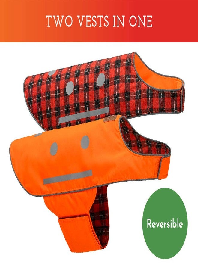 SPOT THE DOG! Reflective Dog Vest - Reversible High Visibility Safety Dog Accessories, Fluorescent Dog Apparel for Walking, Hiking & Camping, Hunting (Blaze Orange, Red Plaid, Small) - Image 5