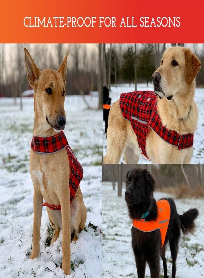 SPOT THE DOG! Reflective Dog Vest - Reversible High Visibility Safety Dog Accessories, Fluorescent Dog Apparel for Walking, Hiking & Camping, Hunting (Blaze Orange, Red Plaid, Small) - Image 4