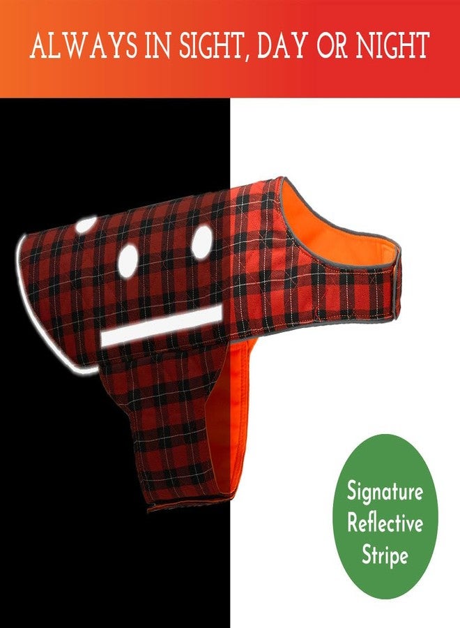 SPOT THE DOG! Reflective Dog Vest - Reversible High Visibility Safety Dog Accessories, Fluorescent Dog Apparel for Walking, Hiking & Camping, Hunting (Blaze Orange, Red Plaid, Small) - Image 2