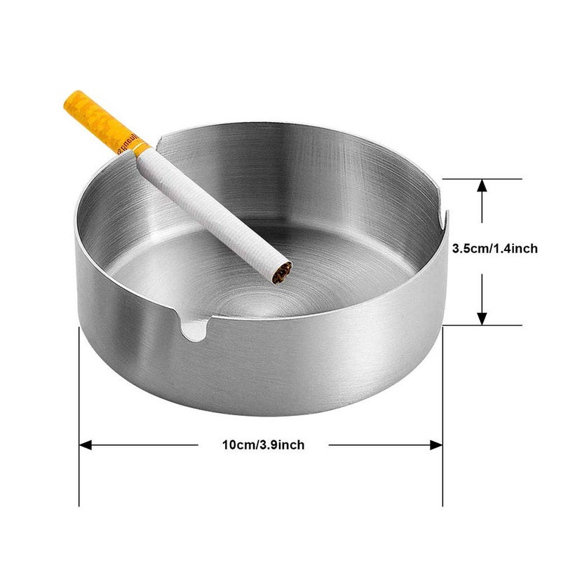 Stainless Steel Windproof Ashtray 10cm Diameter Modern Table Top For Home Office Outdoor Color 531 - Image 4