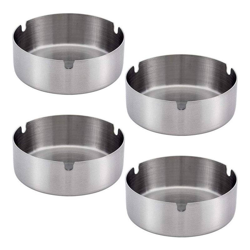 Stainless Steel Windproof Ashtray 10cm Diameter Modern Table Top For Home Office Outdoor Color 531 - Image 5