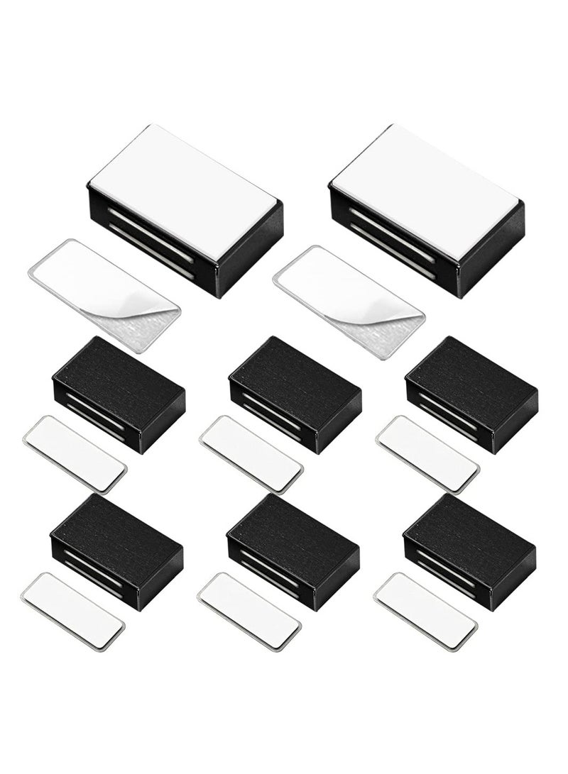 SYOSI Cabinet Magnetic Catch Adhesive, 8 Pack Magnetic Door Catch Strong Cabinet Door Magnet Latch Kitchen Magnetic Latch for Cupboard Magnetic Closure Closet Door Closing for Drawer Black - Image 1
