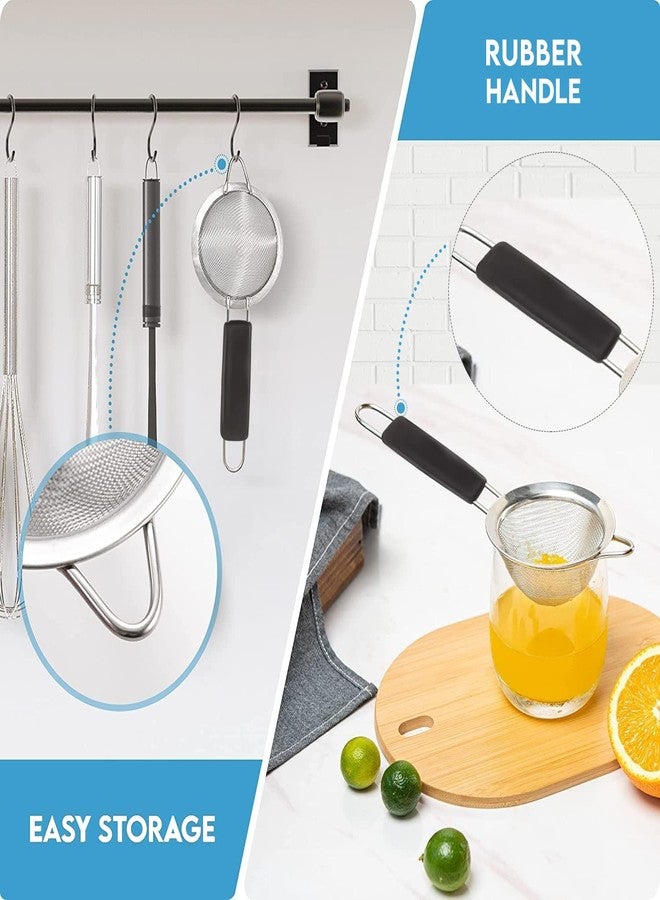 Kafoor Fine Mesh Strainer - 3.4 Inch Round Sieve - Tea Strainers for Loose Tea, Coffee Strainer, Food Strainer, Juice Strainer, and Much More! - Image 3