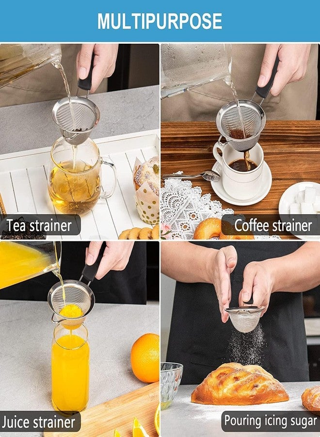 Kafoor Fine Mesh Strainer - 3.4 Inch Round Sieve - Tea Strainers for Loose Tea, Coffee Strainer, Food Strainer, Juice Strainer, and Much More! - Image 2