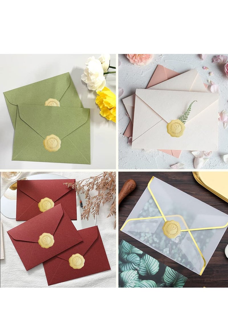 Zikra 350PCS Gold Embossed Heart Stickers Self-Adhesive Heart Envelope Seal Wax Looking Stickers Labels for Wedding Party Invitations Valentine's Day Party Favors, Greeting Cards, Gift Packaging - Image 3