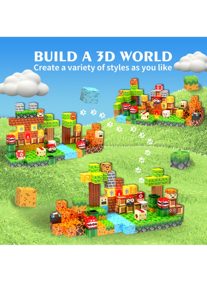 137PCS Magnetic Blocks,Magnetic Building Blocks,Magnetic Tiles Build Toys Set for Kids,STEM Montessori Sensory Toddler Stacking Game Toys,Christmas Birthday Gifts for Boys & Girls Ages 3+  - Image 3