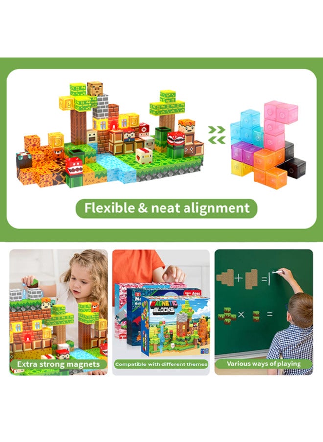 137PCS Magnetic Blocks,Magnetic Building Blocks,Magnetic Tiles Build Toys Set for Kids,STEM Montessori Sensory Toddler Stacking Game Toys,Christmas Birthday Gifts for Boys & Girls Ages 3+  - Image 5