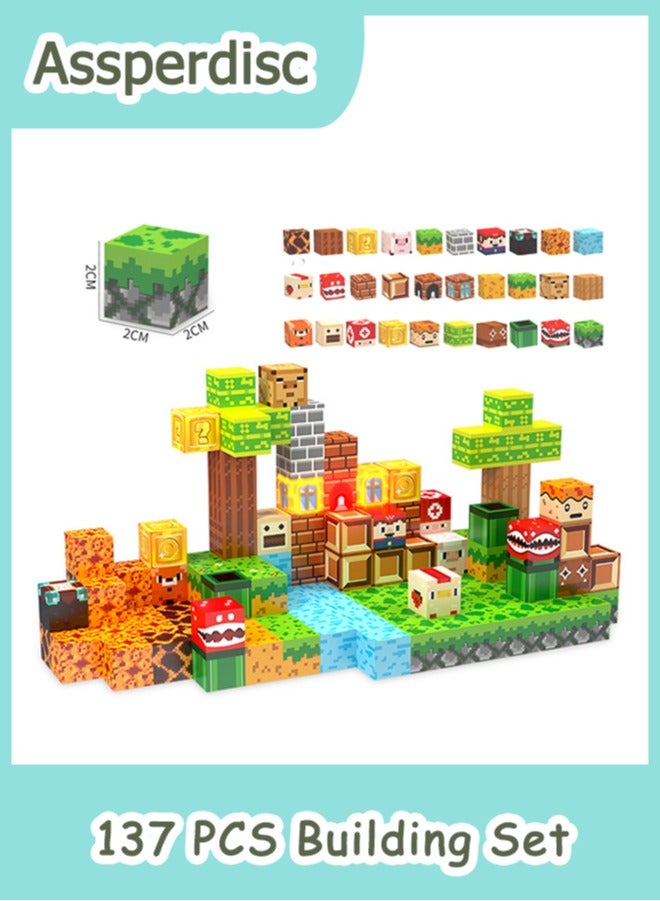 Assperdisc Magnetic Building Blocks,137PCS Magnetic Tiles for Kids Building Toys Set Ages 4-8,Magnet Cubes Building Toys for Boys Girls Ages 3 4 5 6 7 8-12 Birthday Gifts - Image 1