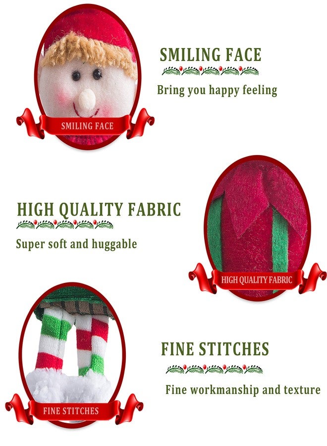 WEWILL Adorable Flexible Christmas Elves Plush Dolls -Set of 4 Party Xmas Tree Decoration Holiday Santa Characters Ornaments 12-Inch - Image 3