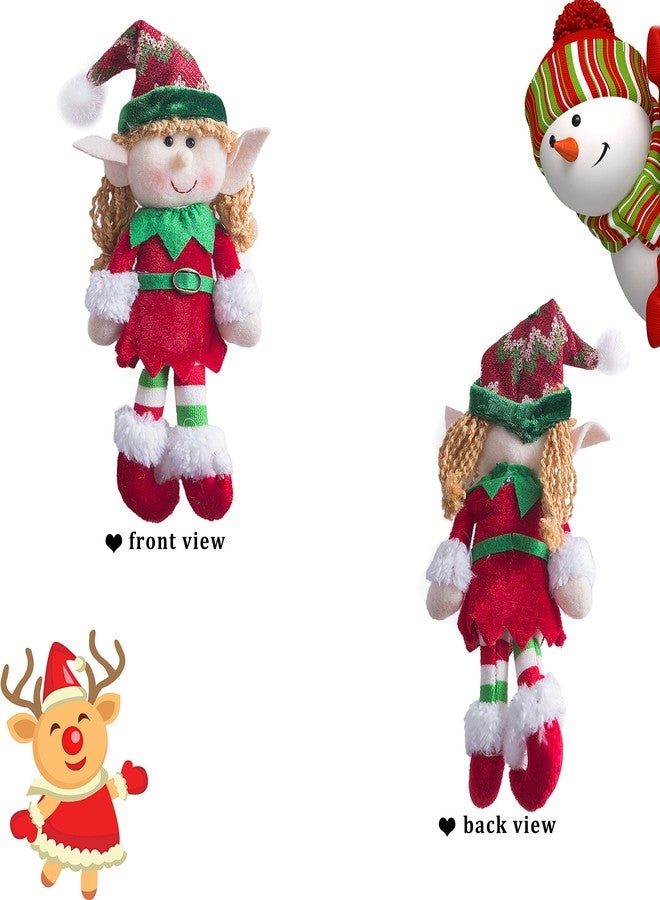 WEWILL Adorable Flexible Christmas Elves Plush Dolls -Set of 4 Party Xmas Tree Decoration Holiday Santa Characters Ornaments 12-Inch - Image 2