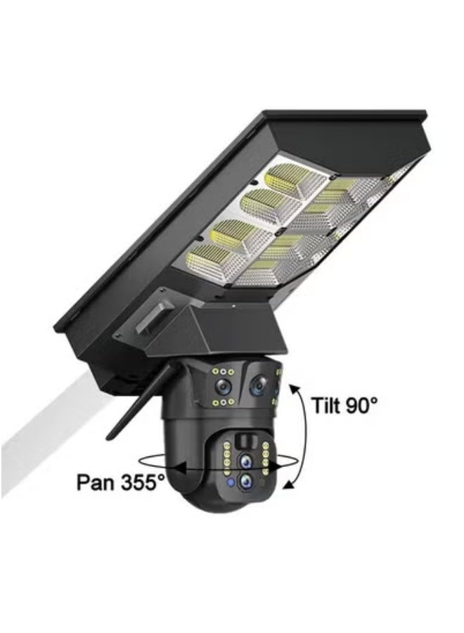JAJEEK 8MP Dual Lens Solar Streetlight Security Camera with 4G Connectivity – Smart Outdoor Surveillance Light Featuring 3MP HD Video, Motion Detection, Night Vision & Two-Way Voice Intercom – IP65 Waterproof with App Remote Control – Ideal for Parking Lots, Streets & Entrances - Image 2