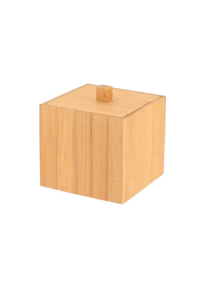 Tendance Square Shaped Natural Bamboo Cotton Box with Lid Brown 1 x 1 x 1 cm 6764195 - Image 2