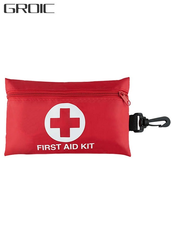 GROIC 101 Pieces Small First Aid Kit Includes Emergency Foil Blanket CPR Respirator Scissors for Travel, Home, Office, Vehicle, Camping, Workplace and Outdoor  - Image 1