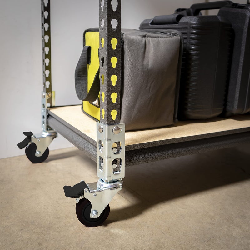 Tool Guy Republic 4Pc - Storage Rack Caster Wheels (Adapts To Boltless Self Locking Shelving Racks) (3"" (1500 Max Total Capacity)) - Image 3