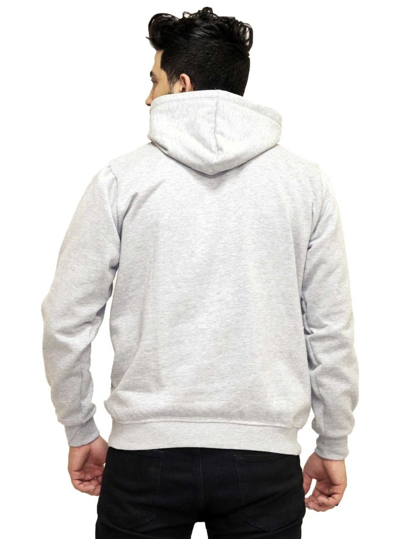OneHand Hoodie Melton Cotton - Grey - Image 3