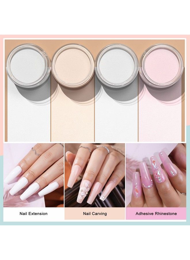 morovan Acrylic Powder Set 4 Colors Acrylic Nail Powder Professional Polymer Colored Acrylic Nail Powder For Acrylic Nail Extension Carving - Image 3