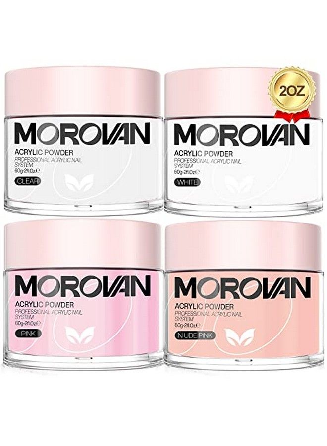 morovan Acrylic Powder Set 4 Colors Acrylic Nail Powder Professional Polymer Colored Acrylic Nail Powder For Acrylic Nail Extension Carving - Image 1