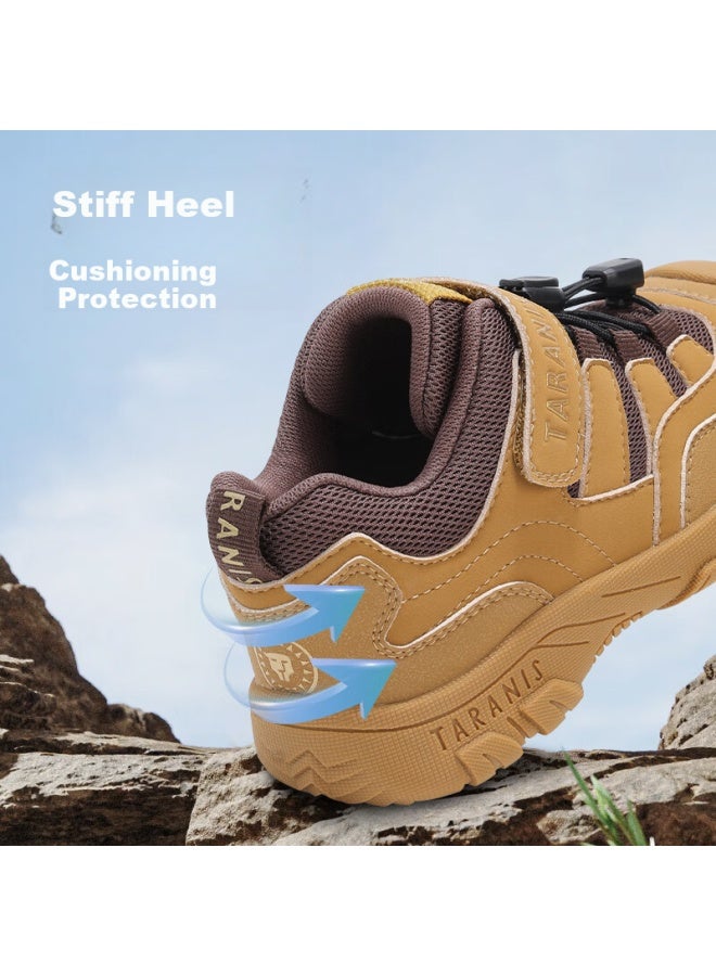 Taranis Spring Children's Sports Shoes, Boys' Closed-toe Anti-collision Balance Bike Shoes, For Ages 2-6, Outdoor Running Shoes, Ginger Yellow, Size 27 - Image 3
