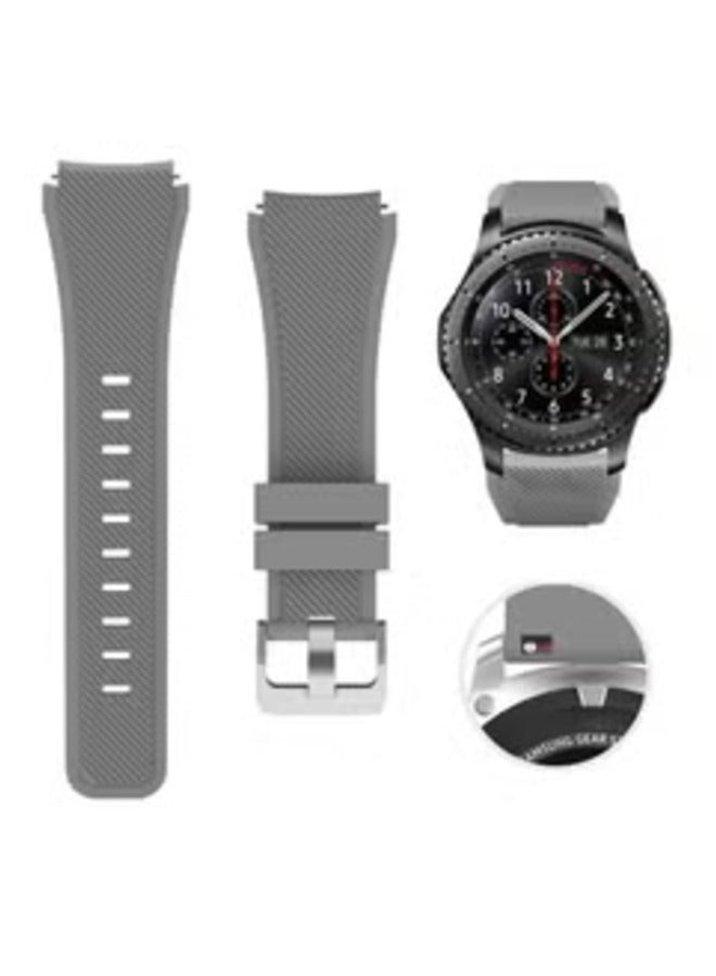 ELTRAZONE Stylish Grey Silicone Band for Samsung Gear S3 Frontier and Classic – Sporty and Comfortable - Image 1