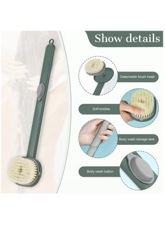 Generic Long Handle Bath Brush with Soap Dispenser - Exfoliating Back Brush for Shower, Convenient Body Wash Storage, Ideal for Deep Cleaning and Relaxation.  - Image 2
