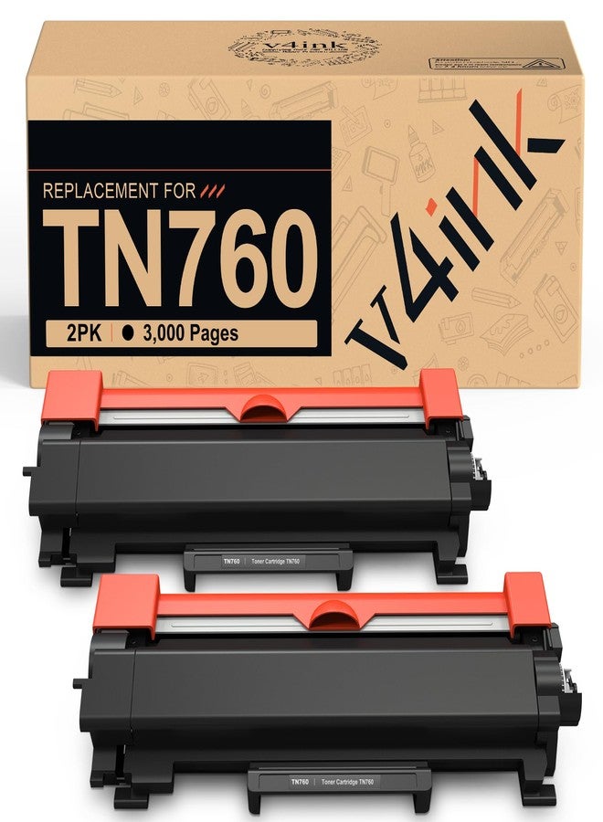 v4ink Compatible TN-760 Toner Cartridge Replacement for Brother TN760 TN730 TN770 Ink for MFC-L2690DW MFC-L2710DW MFC-L2717DW MFC-L2750DW XL HL-L2325DW HL-L2350DW HL-L2395DW DCP-L2550DW, 2 Packs - Image 1