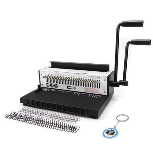 Rayson TD-1500B34 Binding Machine, Square Size Holes, 3:1 Pitch Wire-O Binder Punch 15 Sheets/Bind 130 Sheets with Sturdy Metal Construction - Image 1