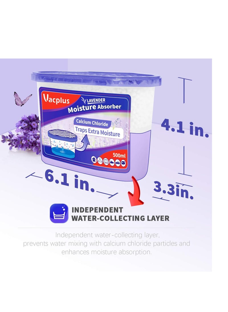 Vacplus Vacplus Moisture Absorbers (6 pack), 10.5Oz Portable Humidity Absorber Boxes for Closet Effectively Trap Extra Moisture, Odor Eliminator with Lavender Fragrance for Fresher Air (Lavender)  - Image 2