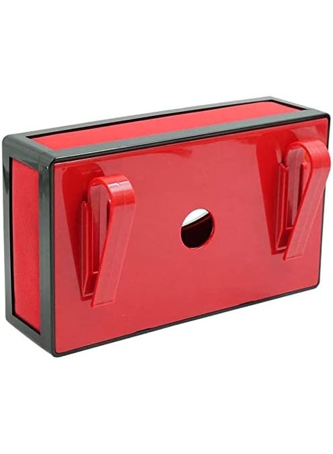 حامل علبة المناديل الجلدية الحمراء الوهمية لحالة المناديل الداخلية للسيارة - Image 3