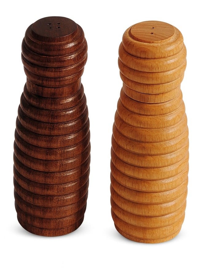 Frescorr - Wooden Salt & Pepper Shakers, Modern Farmhouse Kitchen Decor for Home Restaurants, Table Top Dinning Table Accessories (Set of 2) - Image 1