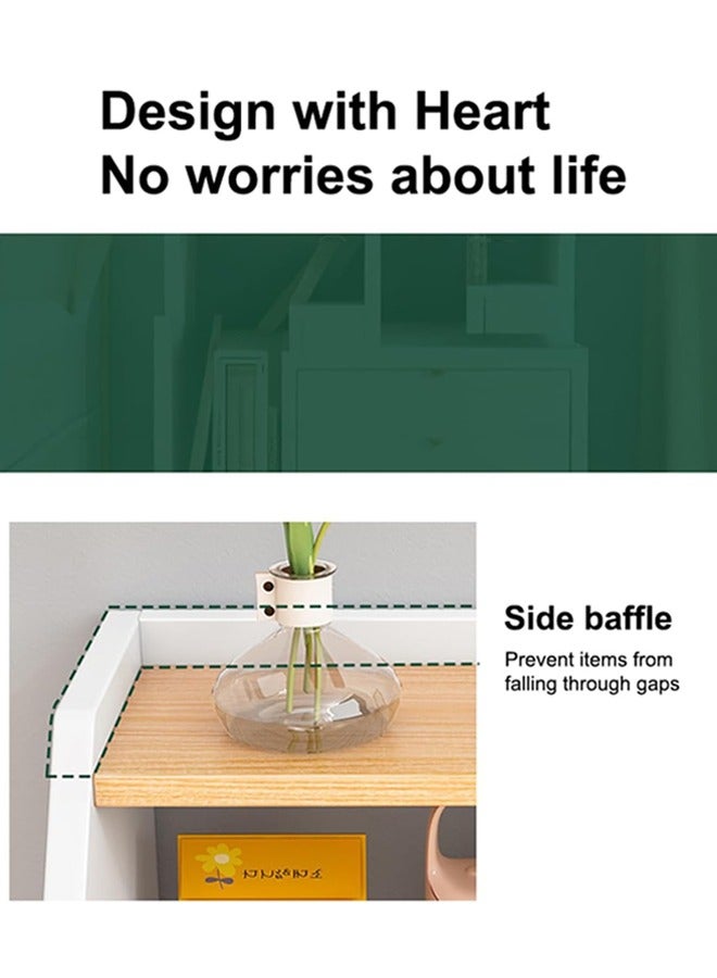 هاي هونور طاولة جانبية بجانب السرير مع درج، طاولة خشبية بجانب السرير مع رف تخزين مفتوح، طاولة جانبية حديثة لتخزين خزانة بجانب السرير، طاولة جانبية لغرفة المعيشة وغرفة النوم (رمادي) - Image 3