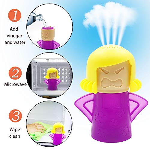 OIF Angry Mama Microwave Cleaner Angry Mom Microwave Oven Steam Cleaner Easily Cleans the Crud In Minutes. Steam Cleans With Vinegar and Water for Home or Office Kitchens-Purple - Image 5