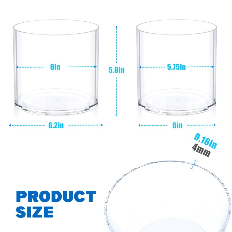 JYPS Flower Clear Vase Centerpiece for Home 1-Set of 2 Sizes  Wedding Party  Plastic Clear Cylinder Wide Vase for Flowers  Decorative Wide Mouth Vase for Decor  Centerpieces  Large Clear Container - Image 3
