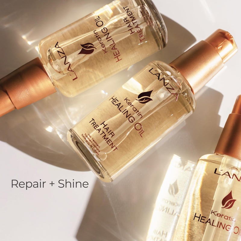 LANZA L'ANZA Keratin Healing Hair Oil Treatment, Keratin Hair Treatment, Hair Oil For Damaged Hair, Revives & Nourishes, Sulfate Free Healing Oil for Hair with Phyto IV Complex, Cruelty Free Hair Care - Image 4