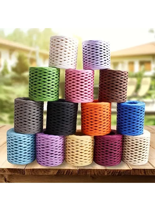 خيط ورق الرافيا الأخضر 7874 بوصة للحرف اليدوية DIY وتغليف الهدايا والنسج - Image 1