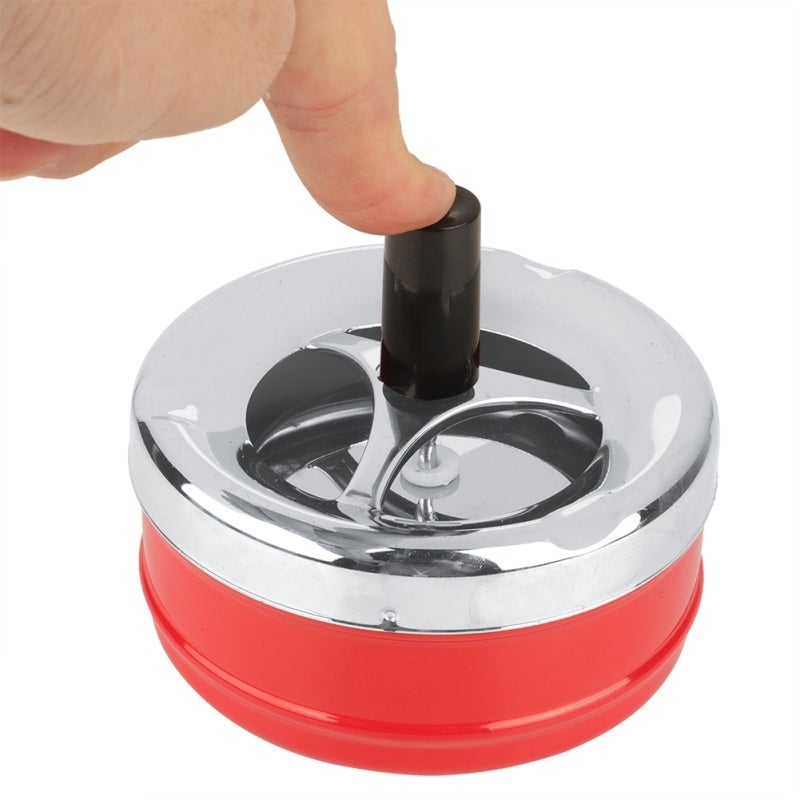 Windproof Ashtray Red Rotating Self-clearing Split Design Portable Ashtray - Sealed Smoke-proof Smoking Ashtray for Indoor Outdoor Use - Image 5