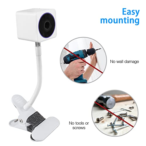 OkeMeeo Gooseneck Clip Wall Mount for Wyze Cam OG and More Cameras with 1/4" Threaded Hole - Image 3