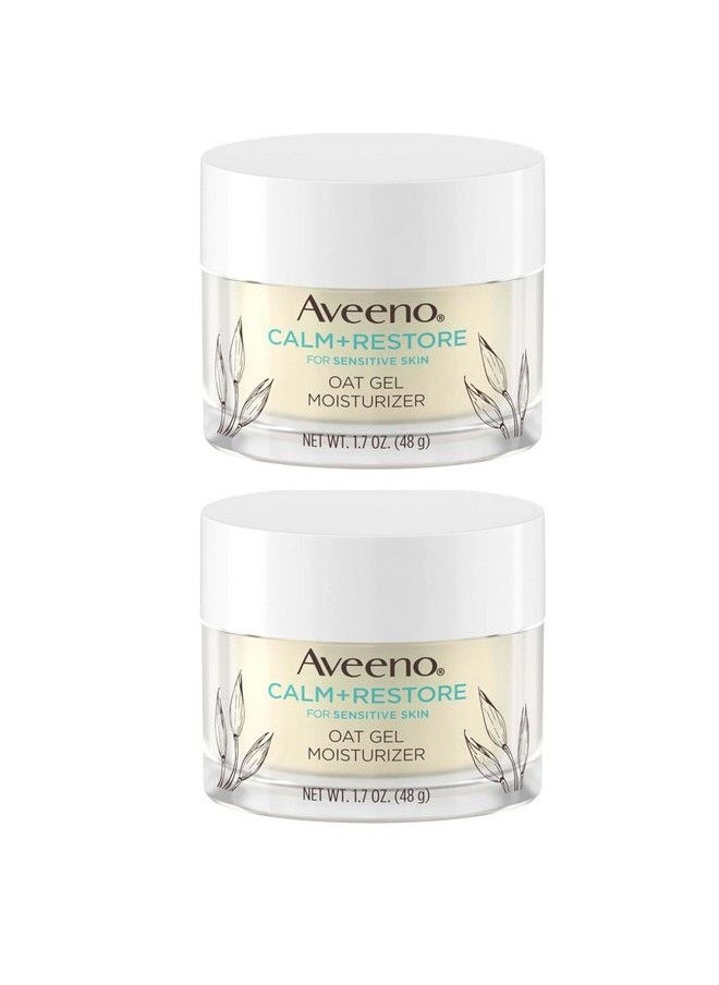 Aveeno - Calm + Restore Oat Gel Facial Moisturizer For Sensitive Skin Lightweight Gel Cream Face Moisturizer With Prebiotic Oat And Feverfew Hypoallergenic Fragrance And Parabenfree (2 Pack) - Image 1